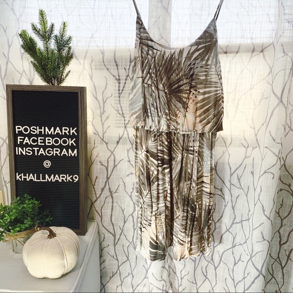 H&M Palm Tree Spaghetti Strap Mini Dress / Coverup